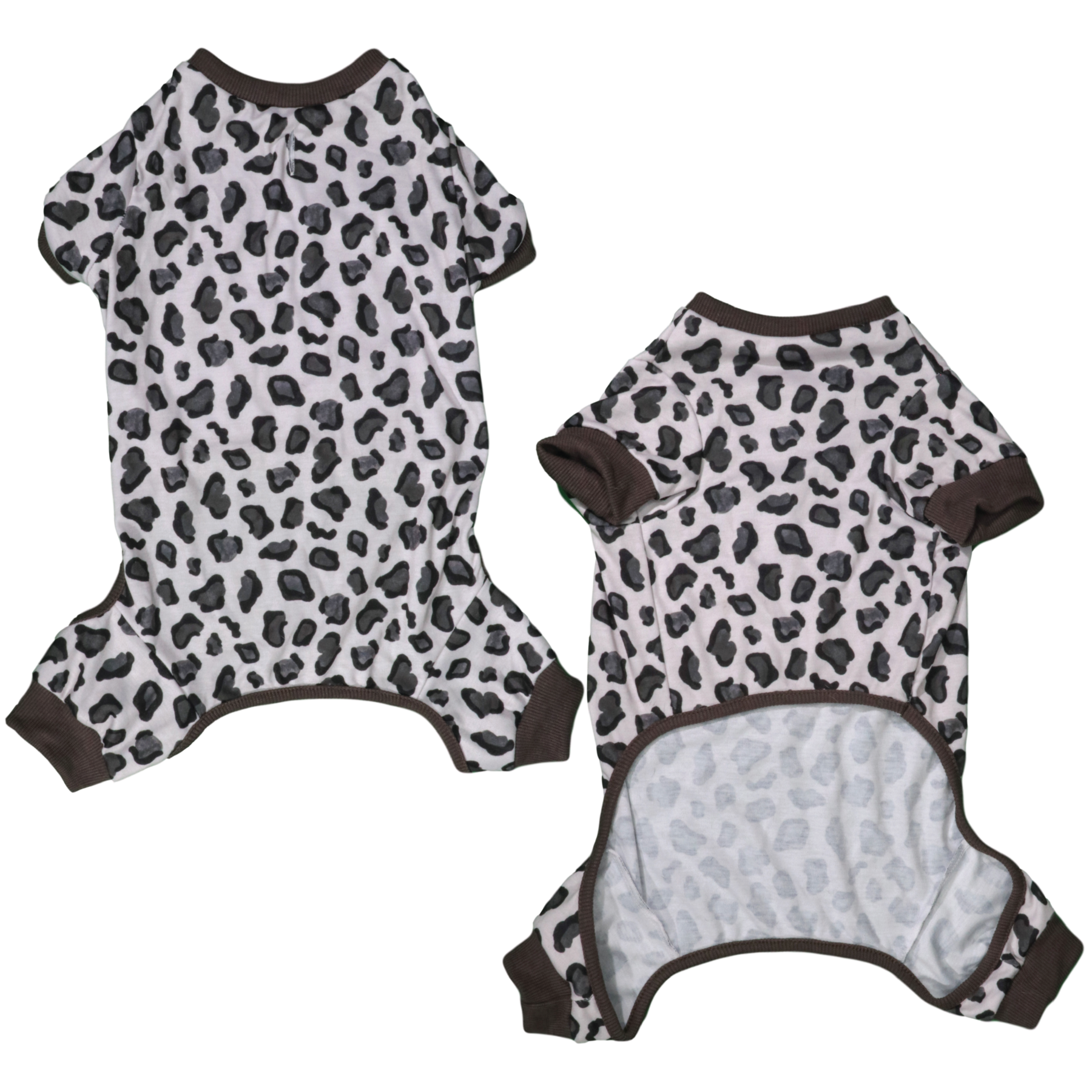 BIG & LITTLE DOGS - Onesie Pyjamas: Grey Leopard