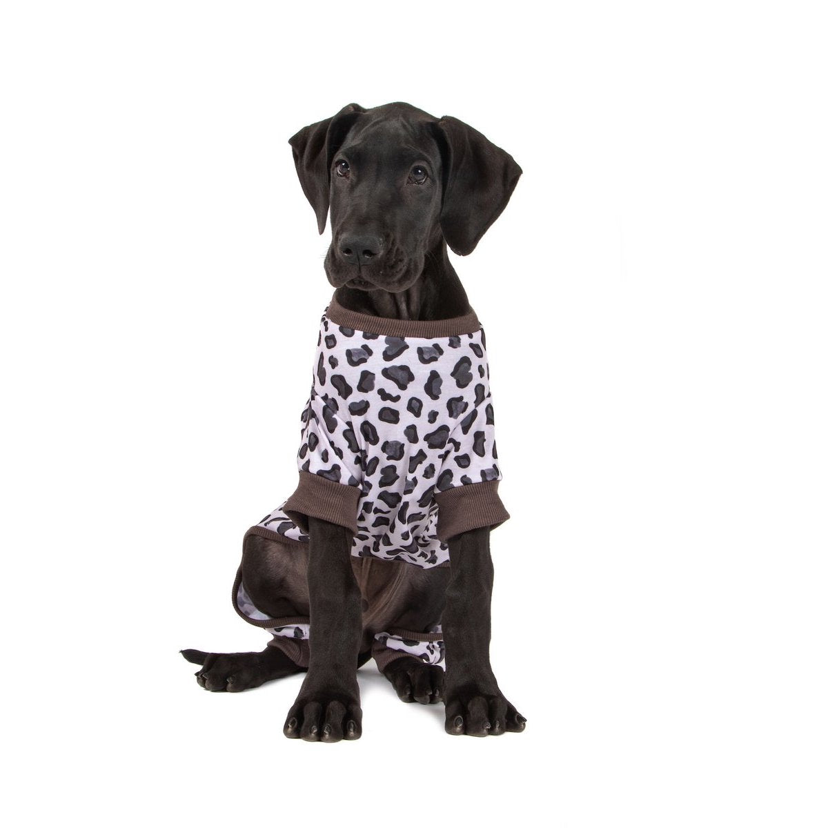 BIG & LITTLE DOGS - Onesie Pyjamas: Grey Leopard