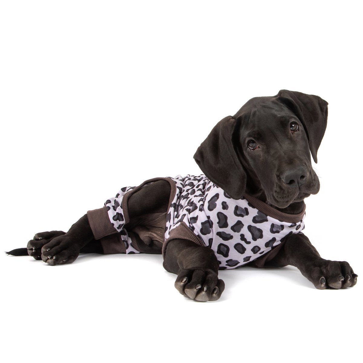 BIG & LITTLE DOGS - Onesie Pyjamas: Grey Leopard