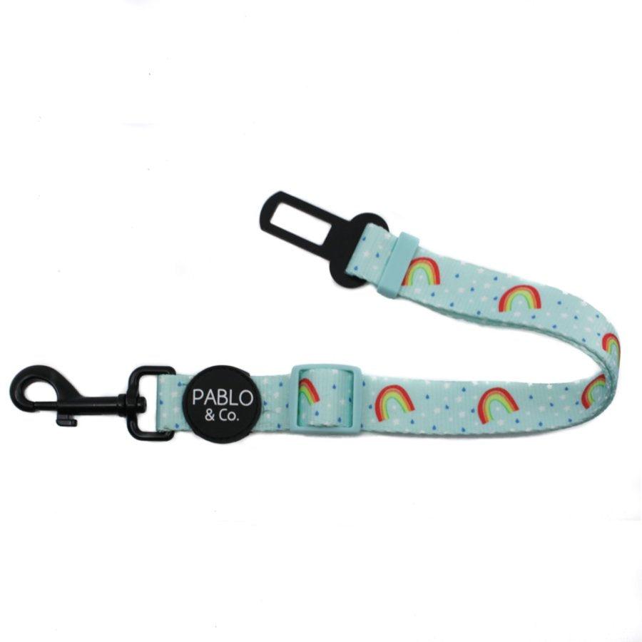 PABLO & CO - Blue Rainbows Adjustable Dog Car Restraint