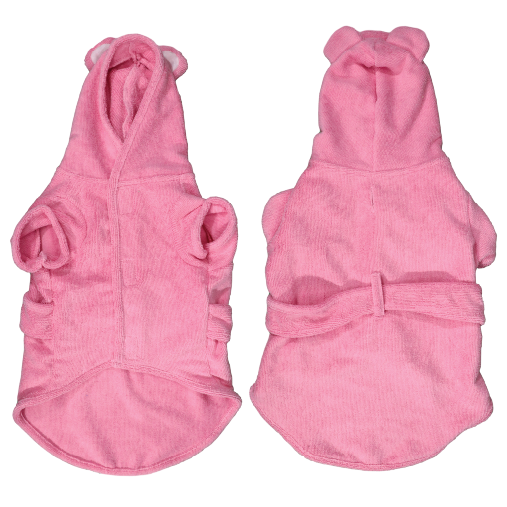 BIG & LITTLE DOGS - Dog Bath Robe: Bubblegum Pink