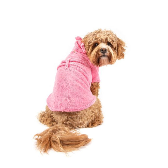 BIG & LITTLE DOGS - Dog Bath Robe: Bubblegum Pink