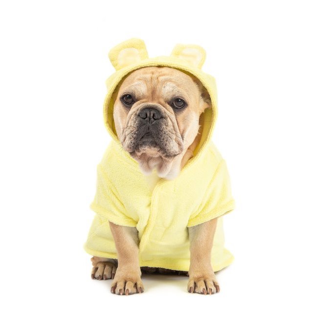 BIG & LITTLE DOGS - Dog Bath Robe: Lemon