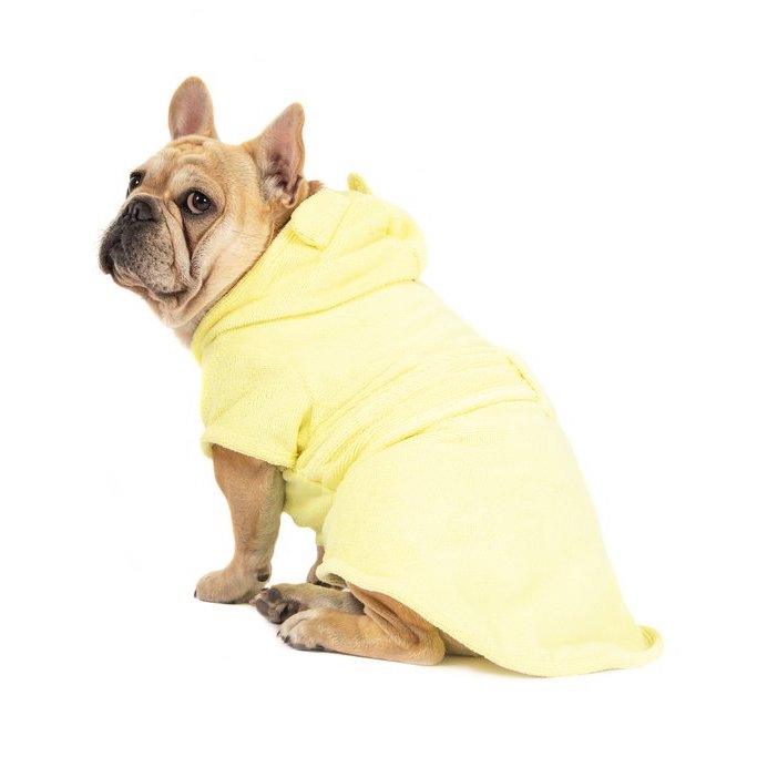 BIG & LITTLE DOGS - Dog Bath Robe: Lemon