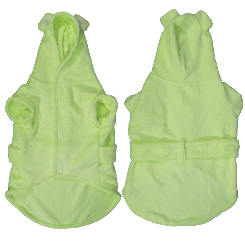 BIG & LITTLE DOGS - Dog Bath Robe: Lime