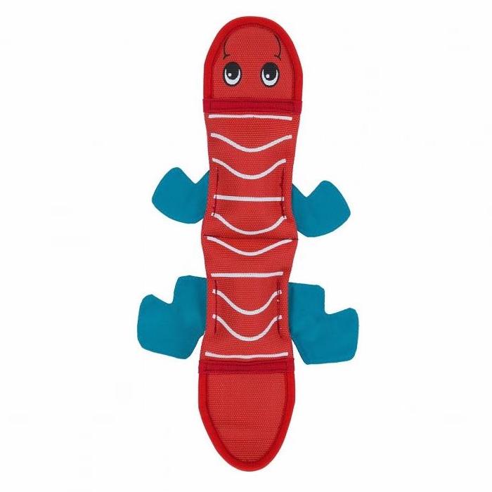 OUTWARD HOUND - Fire Biterz Lizard 2-Squeaker Tough Dog Toy - Red