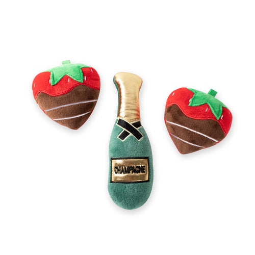 FRINGE STUDIO - Champagne Strawberry 3-piece Small Dog Toy Set