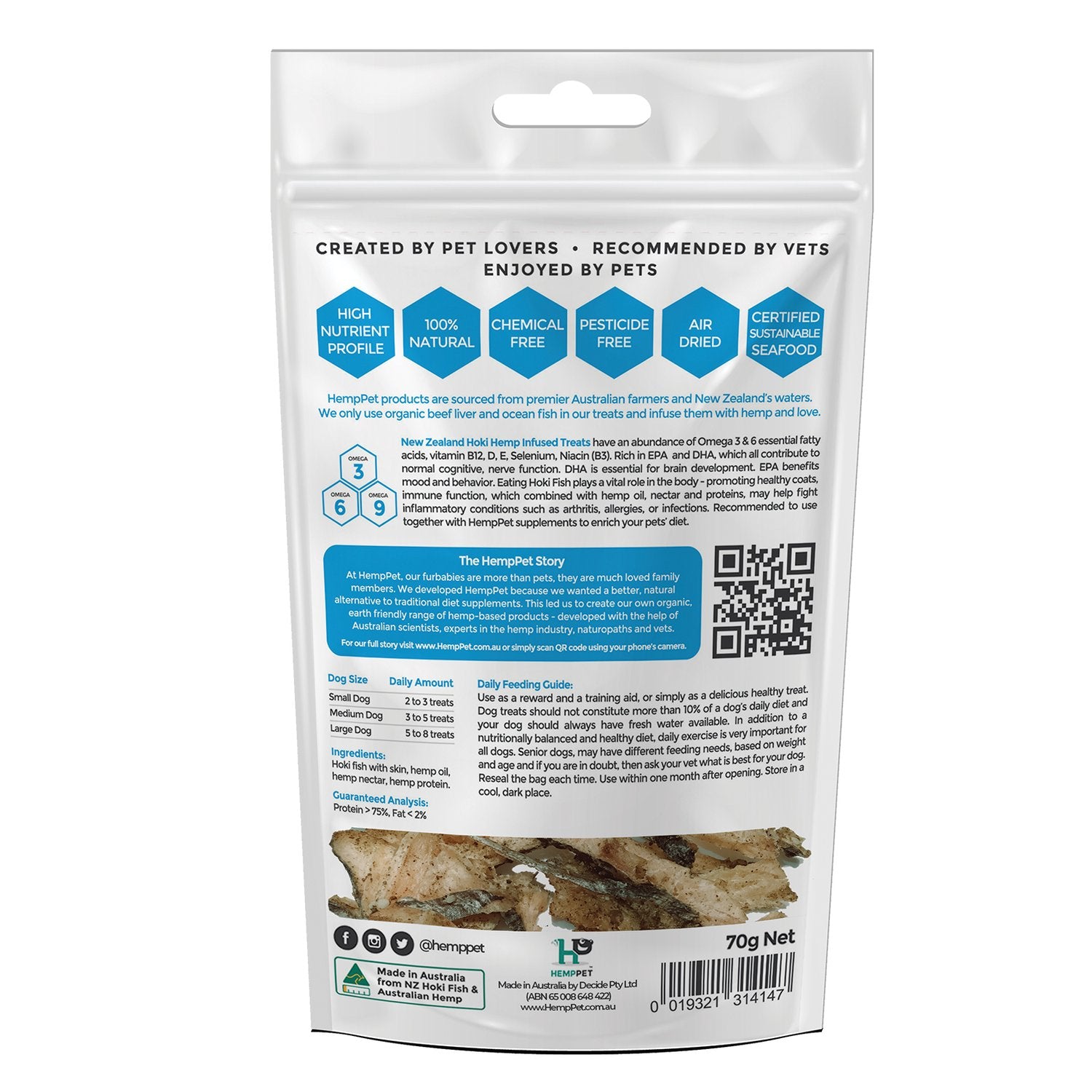 HEMPPET - New Zealand Hoki Fish Hemp Infused Treats