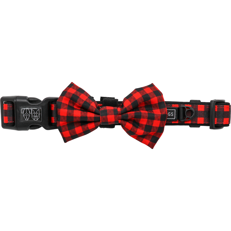 BIG & LITTLE DOGS - Plaid to the Bone Dog Collar & Bow Tie