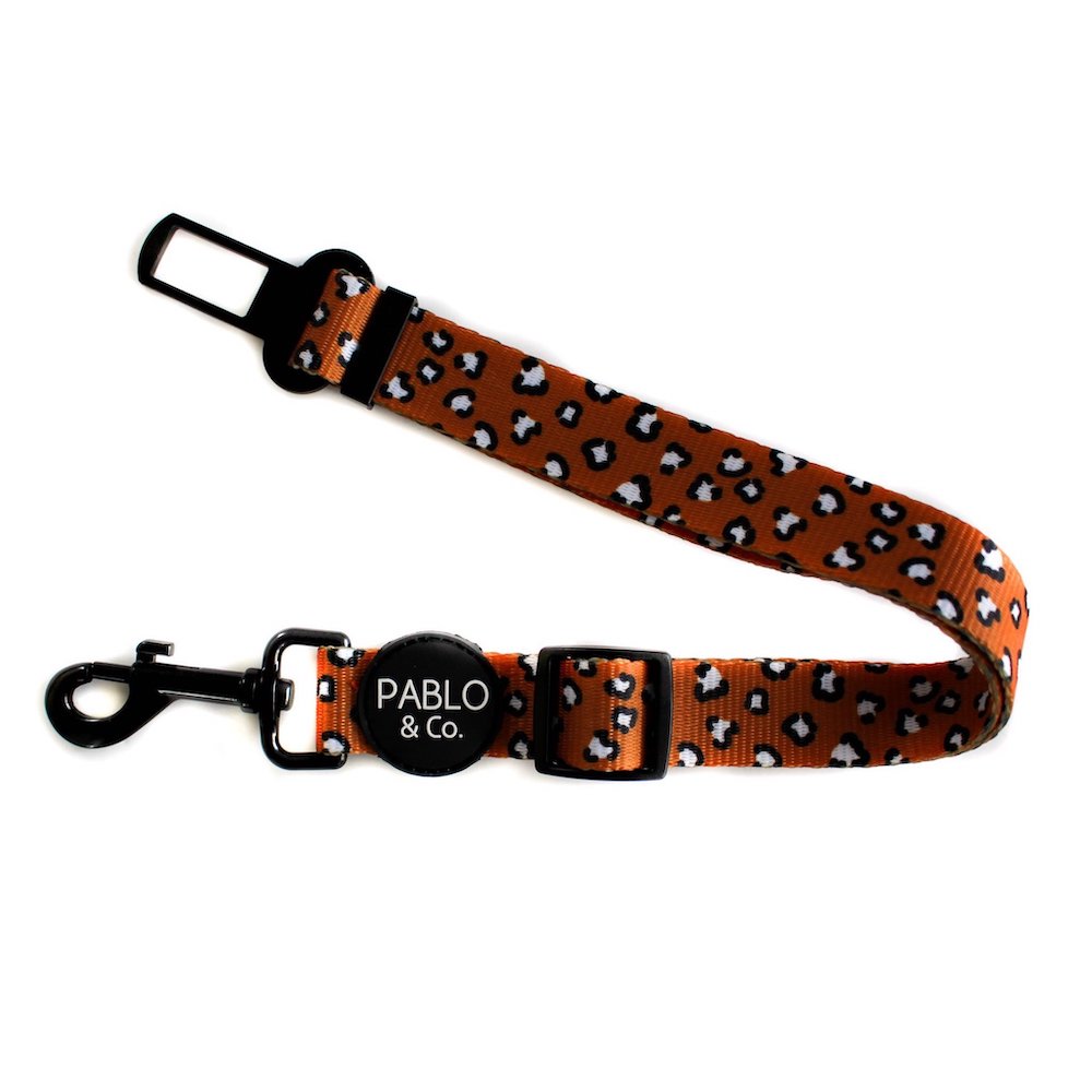 PABLO & CO - That Leopard Print Adjustable Dog Car Restraint