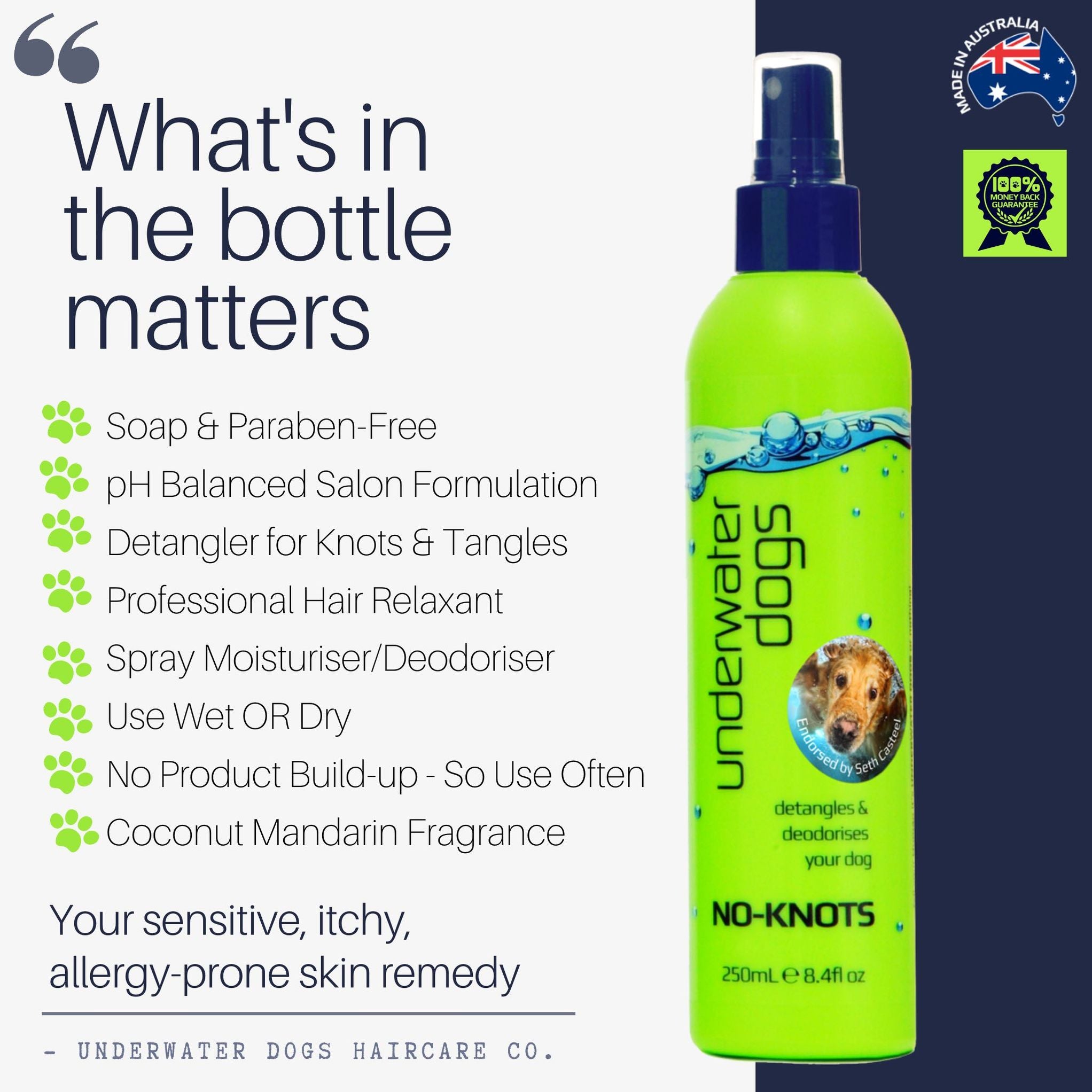 UNDERWATER DOGS - No-Knots Dog Detangler