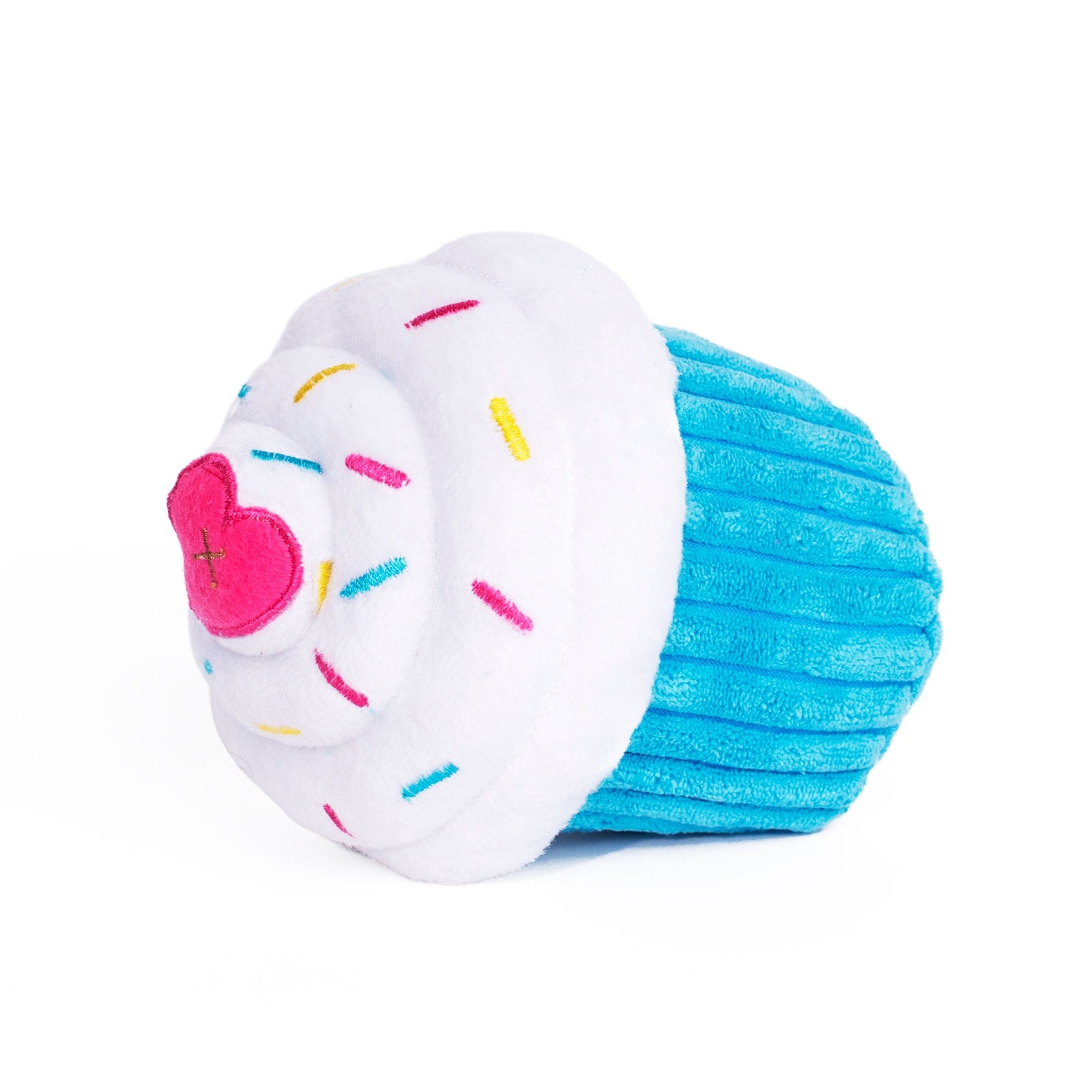 ZIPPY PAWS - Blue Cupcake Plush Squeaker Dog Toy