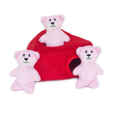 ZIPPY PAWS - Zippy Burrows Heart 'n Bears with 3 Squeaky Bears Plush Dog Toy