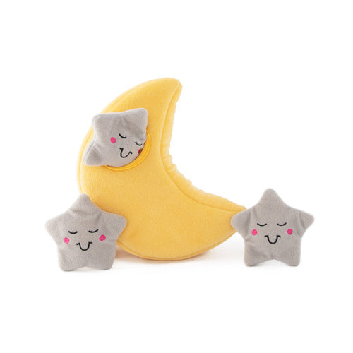 ZIPPY PAWS - Zippy Burrows Moon and Stars Storybook Interactive Burrow Dog Plush Toy