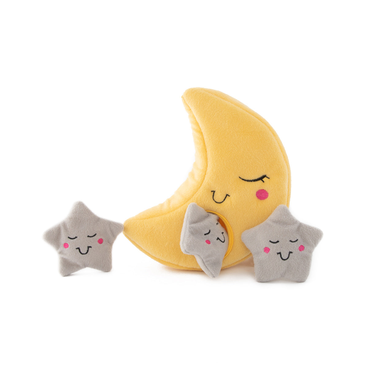 ZIPPY PAWS - Zippy Burrows Moon and Stars Storybook Interactive Burrow Dog Plush Toy