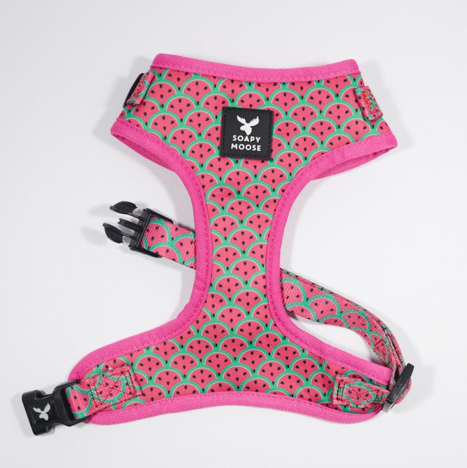 SOAPY MOOSE - Hot Pink Watermelon Adjustable Dog Harness