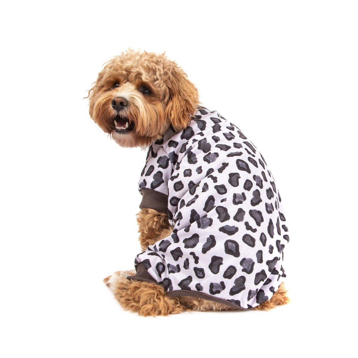 BIG & LITTLE DOGS - Onesie Pyjamas: Grey Leopard