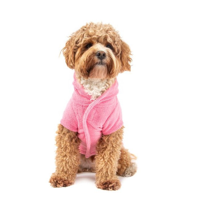 BIG & LITTLE DOGS - Dog Bath Robe: Bubblegum Pink