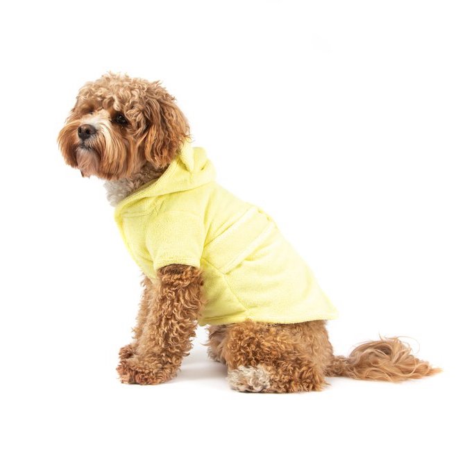 BIG & LITTLE DOGS - Dog Bath Robe: Lemon