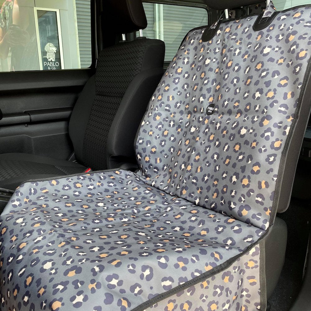 PABLO & CO - Khaki Leopard Single Front Car Seat Cover