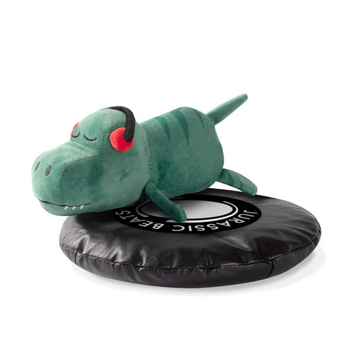 FRINGE STUDIO - DJ Rexy Jurassic Beats T-Rex Plush Squeaker Dog Toy