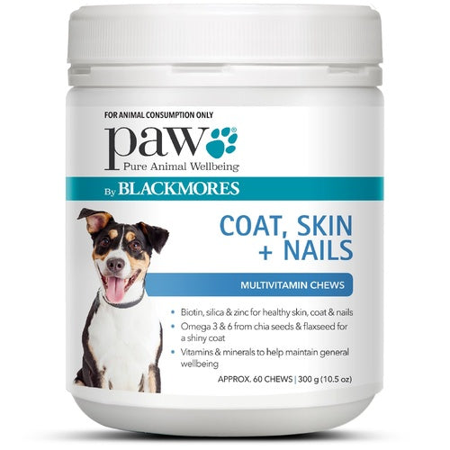 PAW BY BLACKMORES - Coat, Skin & Nails Multivitamin Chews for Dogs 300g (60 Chews)