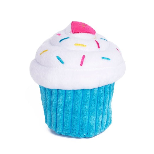ZIPPY PAWS - Blue Cupcake Plush Squeaker Dog Toy