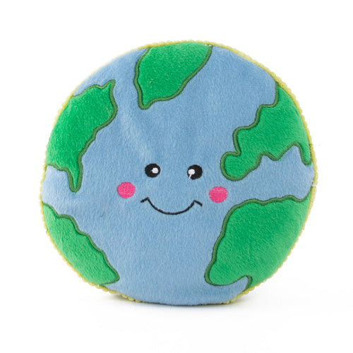 ZIPPY PAWS - Squeakie Pattiez Earth Storybook Space Plush Squeaker Dog Toy
