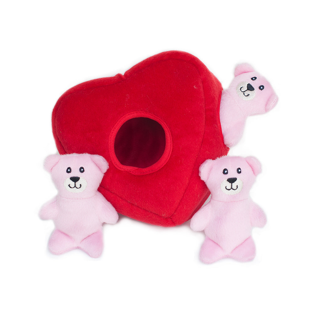 ZIPPY PAWS -  Zippy Burrows Heart 'n Bears with 3 Squeaky Bears Plush Dog Toy